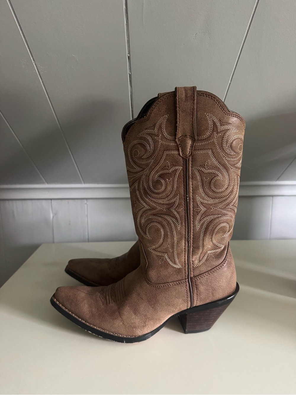 Durango Brown Embroidered Western Heeled Boots